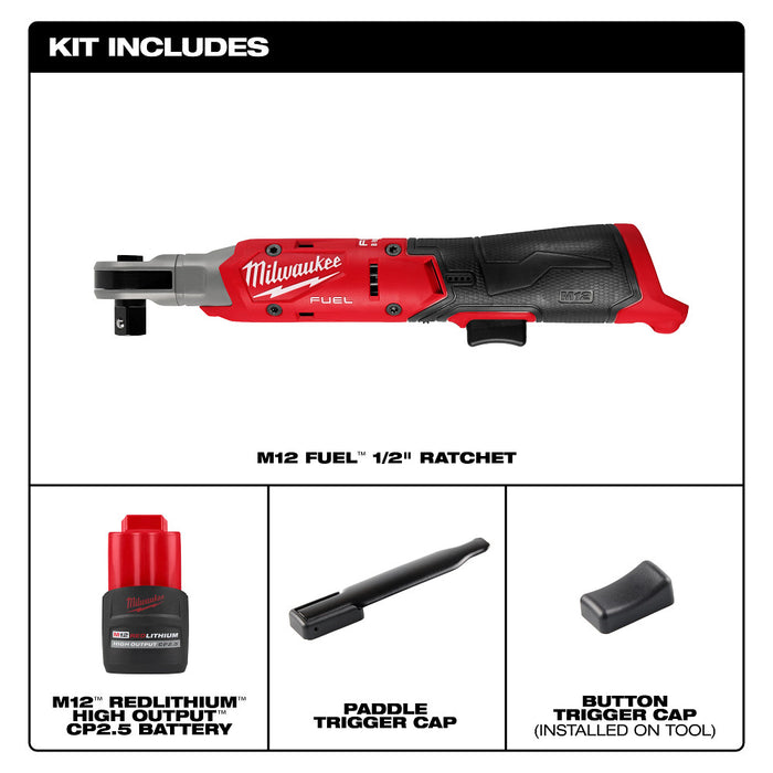 Milwaukee 3054-21 M12 FUEL 12V 1/2" Cordless Li-Ion Ratchet Kit