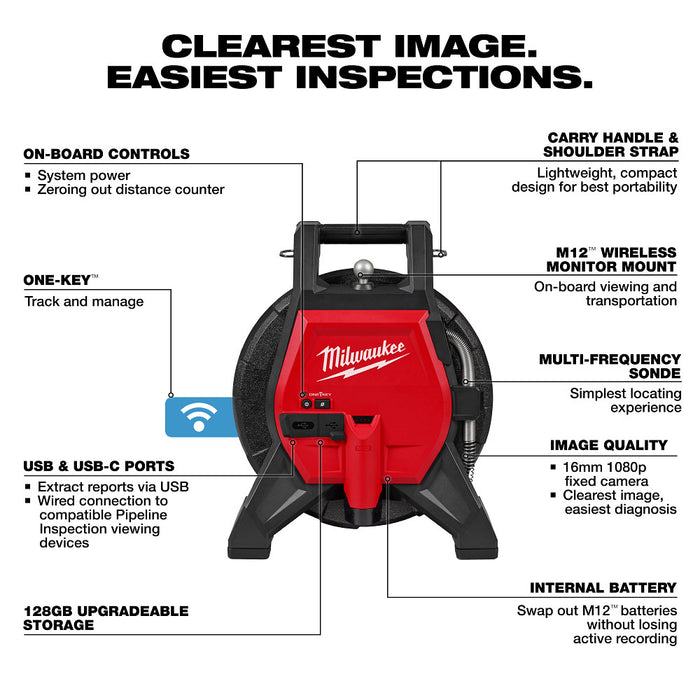 Milwaukee 3318-22A M12 12V 65' Ultra Flex Compact Inspection Camera Kit