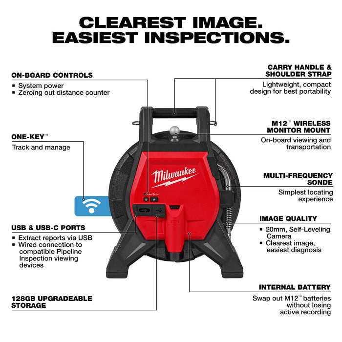 Milwaukee 3318-22B M12 12V 85 Foot High Flex Compact Inspection Camera Kit