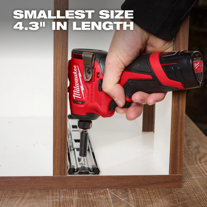 Milwaukee 3450-22 M12 12V 1/4" Subcompact Brushless Hex Impact Driver Kit