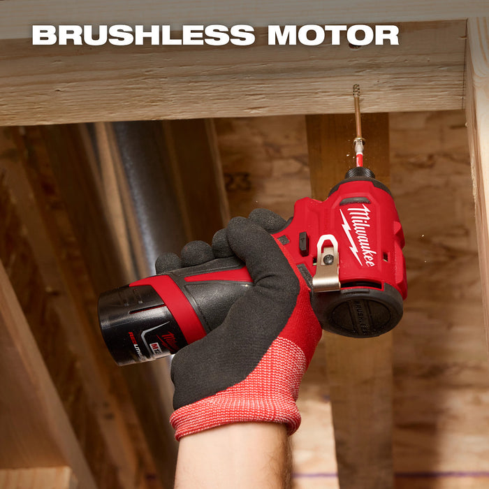 Milwaukee 3450-22 M12 12V 1/4" Subcompact Brushless Hex Impact Driver Kit