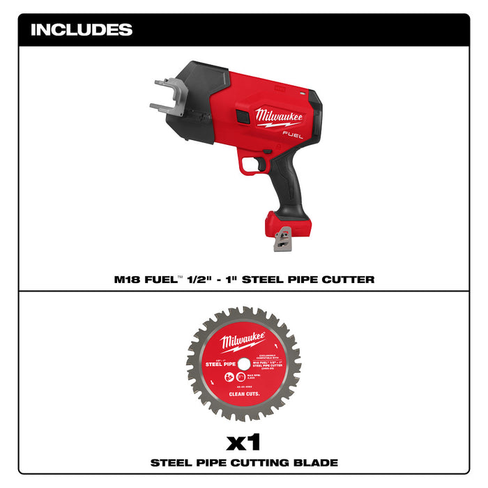 Milwaukee 3469-20 M18 FUEL 18V 1/2"-1" Steel Pipe Cutter - Bare Tool