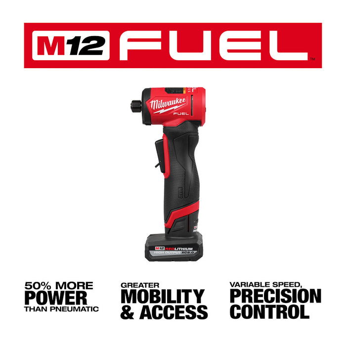 Milwaukee 3485-22B4W M12 FUEL 12V Right Angle Die Grinder Kit w/ 4AH Battery