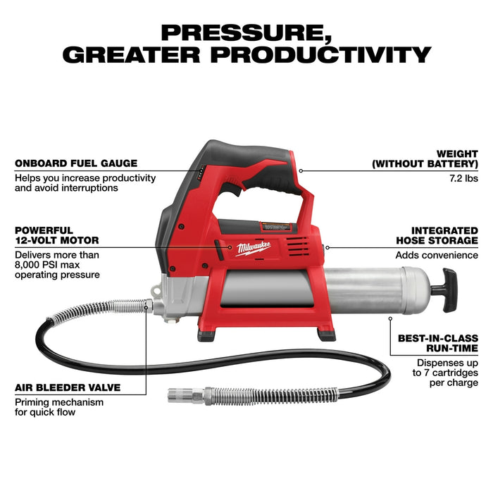 Milwaukee 3494-22GGN M12 12V 2-Tool Cordless Combo Kit w/ Grease Gun