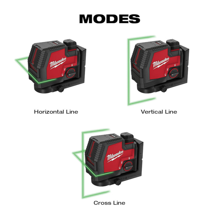 Milwaukee 3521-21TP USB Rechargeable Green Cross Line Laser w/ Tri-pod