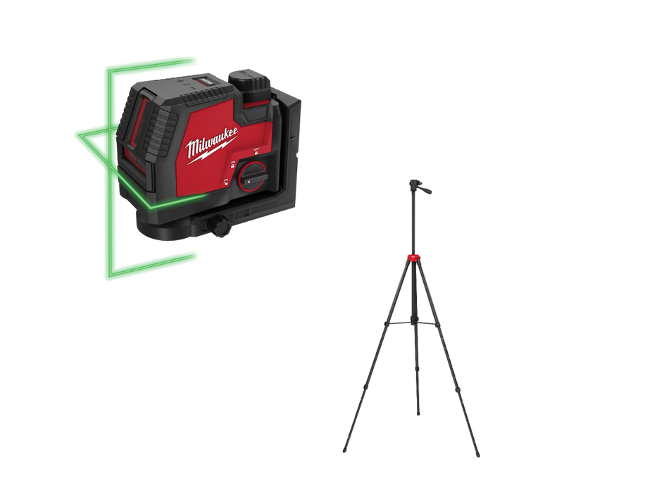 Milwaukee 3521-21TP USB Rechargeable Green Cross Line Laser w/ Tri-pod