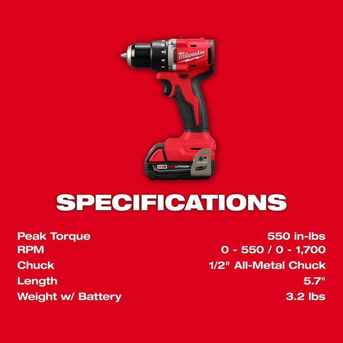 Milwaukee 3693-22CXvCR M18 Compact Brushless 2-Tool Combo Kit w/ Router