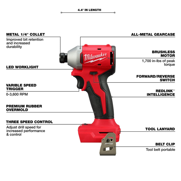 Milwaukee 3693-22CXvSZ M18 Compact Brushless 2-Tool Combo Kit w/ Sawzall