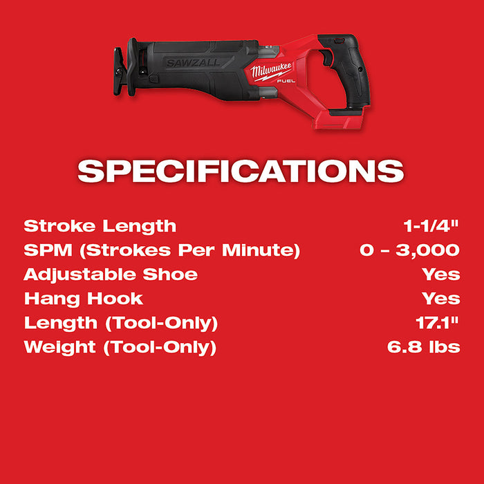 Milwaukee 3693-22CXvSZ M18 Compact Brushless 2-Tool Combo Kit w/ Sawzall