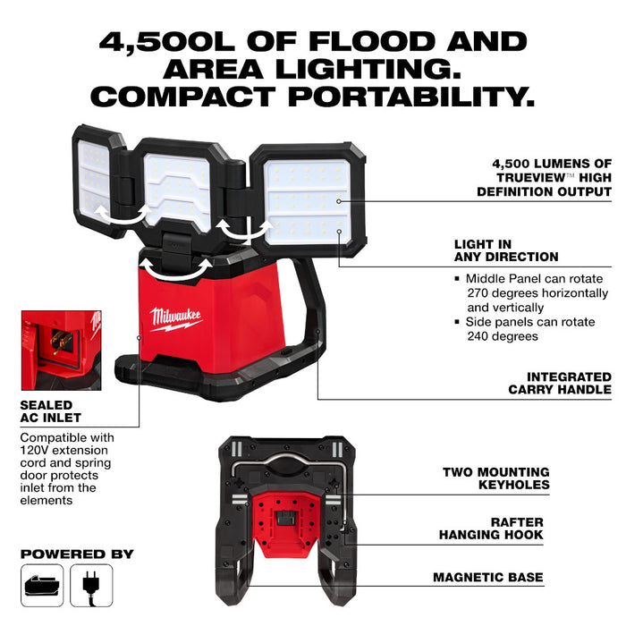 Milwaukee 3697-22Light M18 FUEL 18V 2-Tool Combo Kit w/ M18 Triple Panel Light