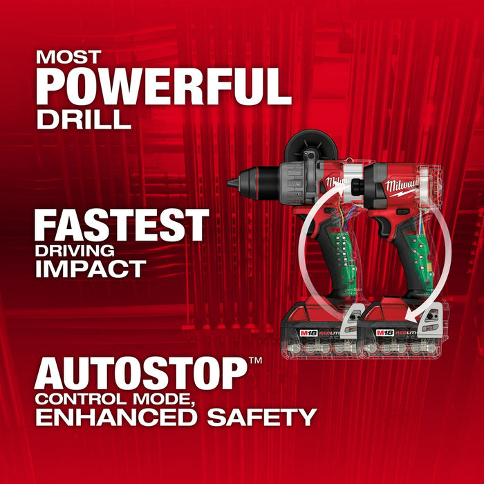 Milwaukee 3697-22Light M18 FUEL 18V 2-Tool Combo Kit w/ M18 Triple Panel Light