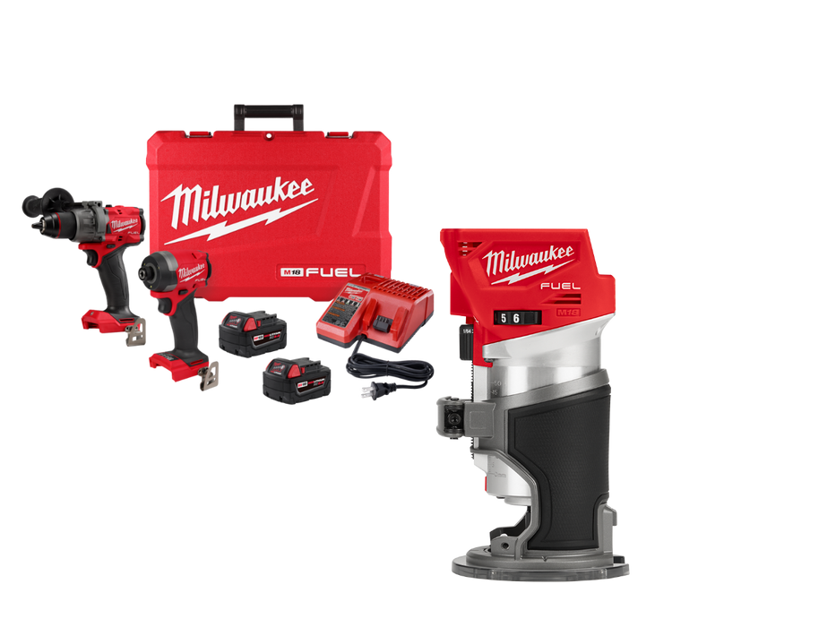 Milwaukee 3697-22RTR M18 FUEL 18V 2-Tool Combo Kit w/ Compact Router