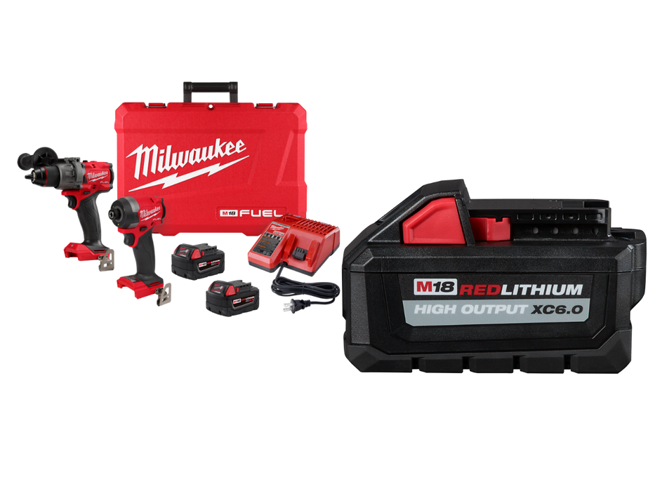 Milwaukee 3697-22x6 M18 FUEL 18V 2-Tool Combo Kit w/ 6AH Battery