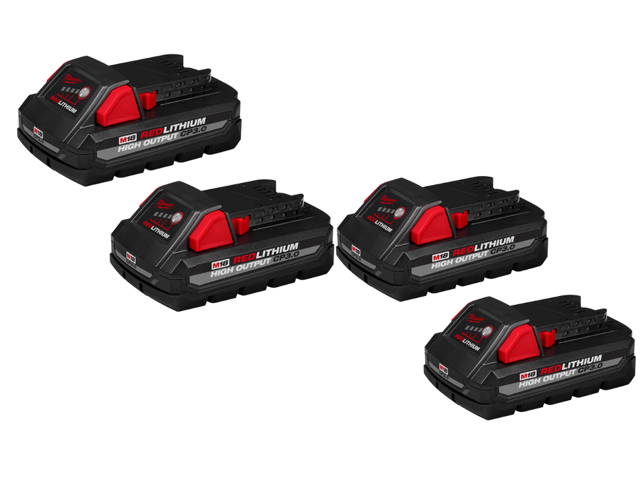 Milwaukee 48-11-1837x2 M18 REDLITHIUM HIGH OUTPUT CP3.0 Battery - 4 PK