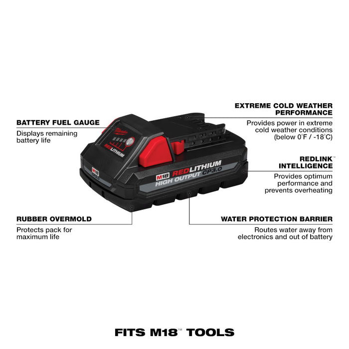 Milwaukee 48-11-1837x2 M18 REDLITHIUM HIGH OUTPUT CP3.0 Battery - 4 PK