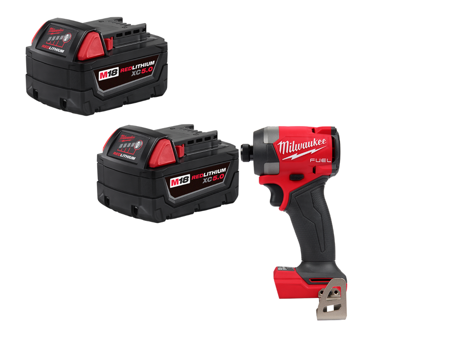 Milwaukee 48-11-1852ID M18 FUEL 18V 1/4" Impact Driver w/ 2-5AH Battery Pack