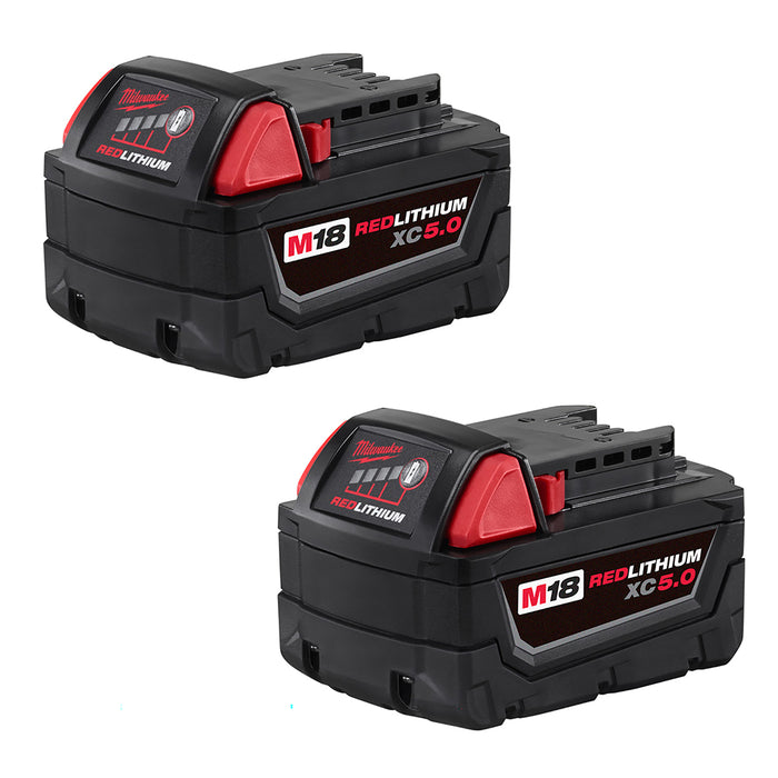 Milwaukee 48-11-1865x6 M18 6AH Battery w/ 2 - 5AH Lithium Ion Battery Pack