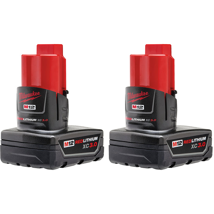 Milwaukee 48-11-2412ID M12 12V REDLITHIUM XC Battery - 2 PK w/ Impact Driver