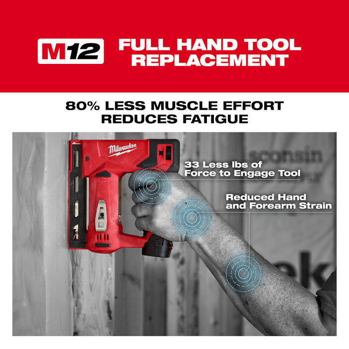 Milwaukee 48-11-2412STPR M12 12V REDLITHIUM XC Battery - 2 PK w/ Crown Stapler