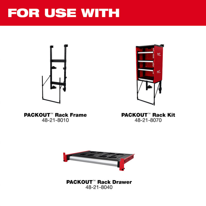 Milwaukee 48-21-8000 PACKOUT Modular Storage System Rack w/ Sliding Drawers