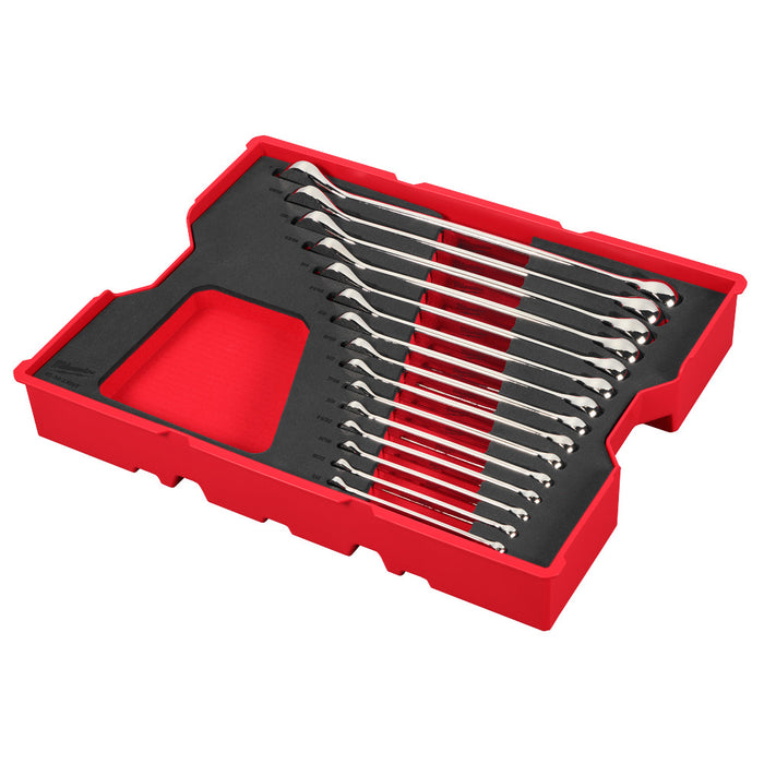 Milwaukee 48-22-0155 SAE Combination Wrench Set w/ PACKOUT Storage Tray - 15PC