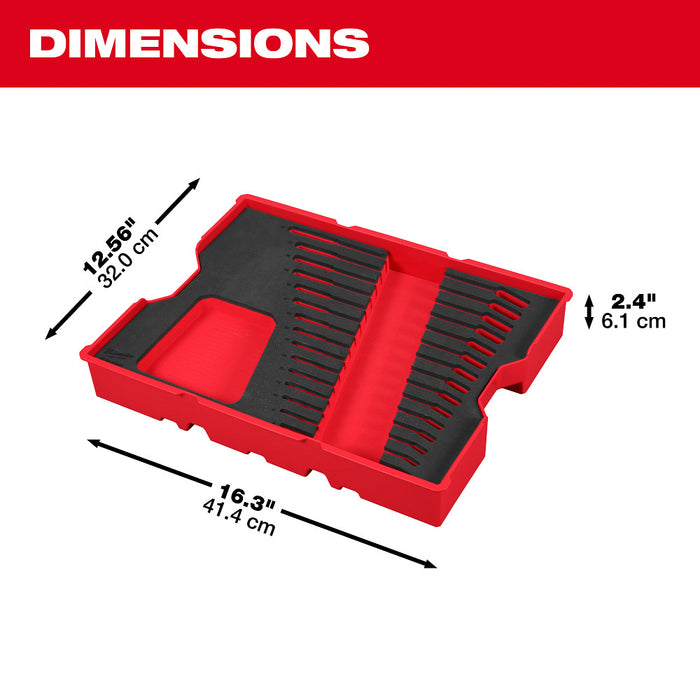 Milwaukee 48-22-0155 SAE Combination Wrench Set w/ PACKOUT Storage Tray - 15PC