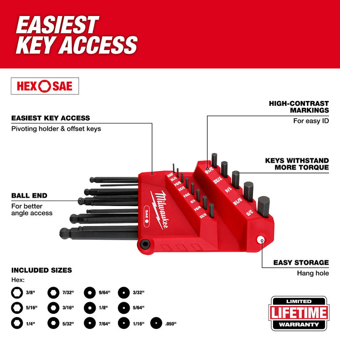 Milwaukee 48-22-0161 Hex Key/Hammer Tool Set w/ PACKOUT Storage Drawers - 28PC