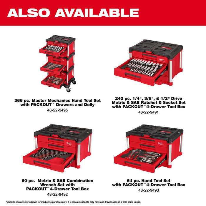 Milwaukee 48-22-0161 Hex Key/Hammer Tool Set w/ PACKOUT Storage Drawers - 28PC