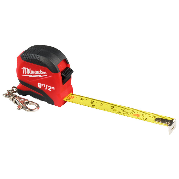 Milwaukee 48- 22-1706 6ft-2m Metric/SAE Durable Keychain Tape Measure