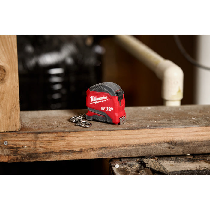 Milwaukee 48- 22-1706 6ft-2m Metric/SAE Durable Keychain Tape Measure
