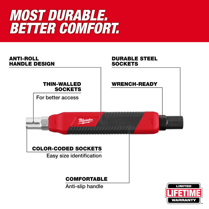Milwaukee 48-22-3016 Color Coded Can Wrench 3/8" and 7/16" w/ Anti-Slip Handle