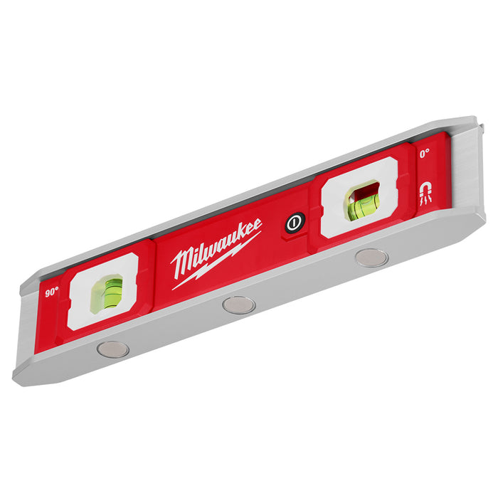 Milwaukee 48-22-5105 9" Durable High Contrast Torpedo Level w/ Lighted Vials