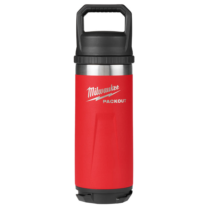 Milwaukee 48-22-8382R PACKOUT 18oz Red Insulated Bottle with Chug Lid
