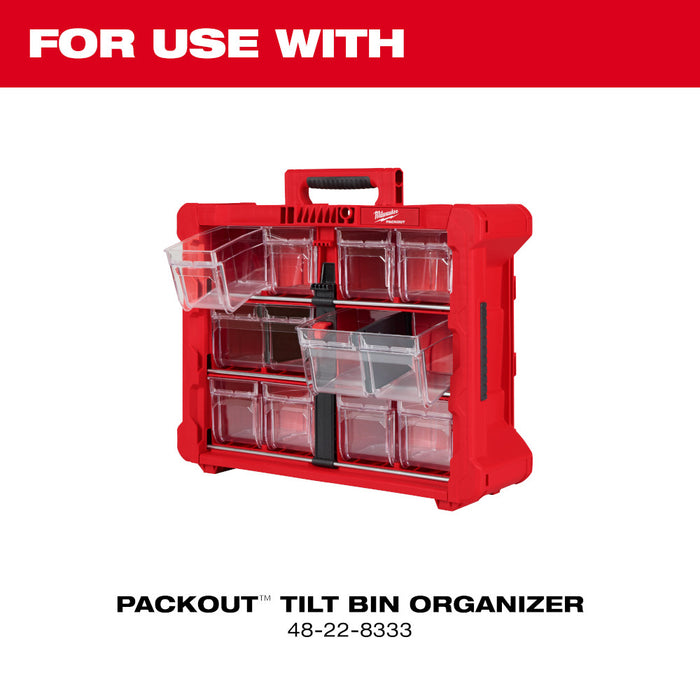 Milwaukee 48-22-8434 Large Bin for PACKOUT Clear and Durable Tilt Bin Organizer