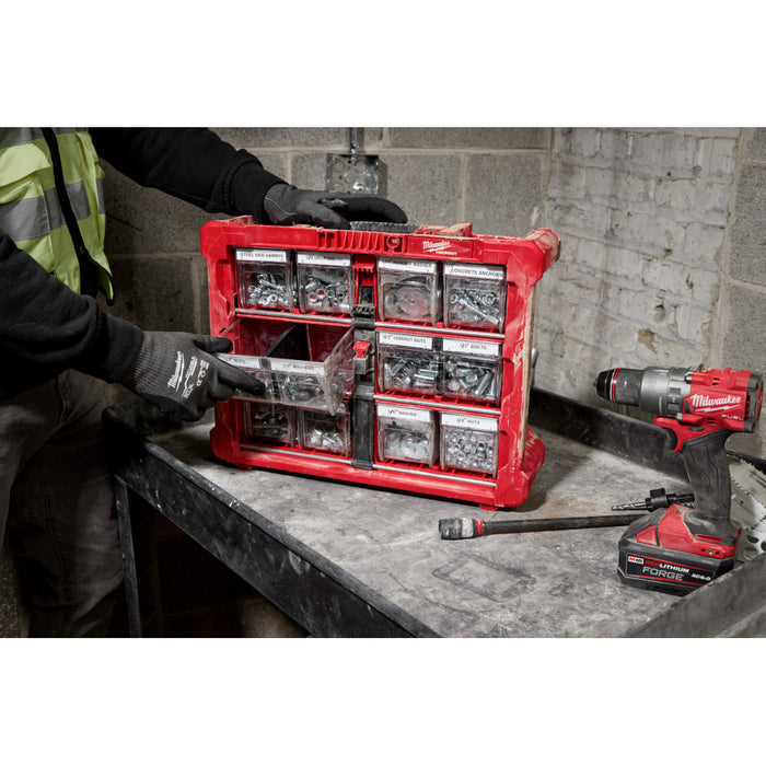 Milwaukee 48-22-8434 Large Bin for PACKOUT Clear and Durable Tilt Bin Organizer