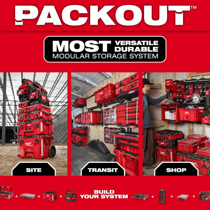 Milwaukee 48-22-8434 Large Bin for PACKOUT Clear and Durable Tilt Bin Organizer