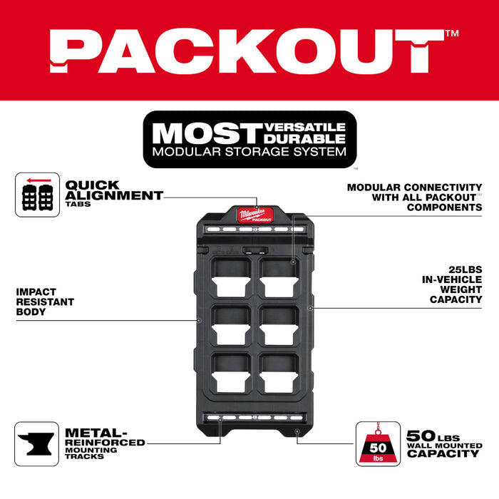 Milwaukee 48-22-8496-M12 PACKOUT Compact Wall Plate w/ M12 Battery Rack