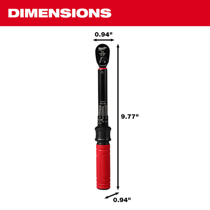 Milwaukee 48-22-9200 1/4" Drive Click Torque Wrench  (40-200 in-lbs)