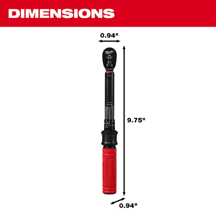 Milwaukee 48-22-9201 3/8" Drive Click Torque Wrench (50-250 in-lbs)