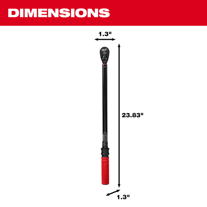 Milwaukee 48-22-9203 1/2" Drive Click Torque Wrench (50-250 ft-lbs)