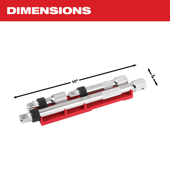 Milwaukee 48-22-9362 1/2" Drive Locking Extension Set w/ Storage Rack - 3pc