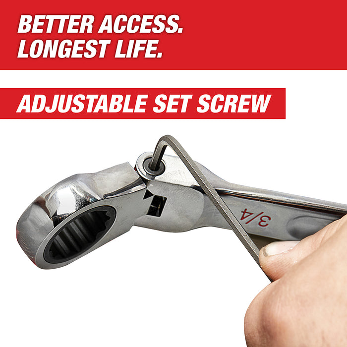 Milwaukee 48-22-9413-9513 15-PC SAE Combo Wrench - Flex Head and MET Set