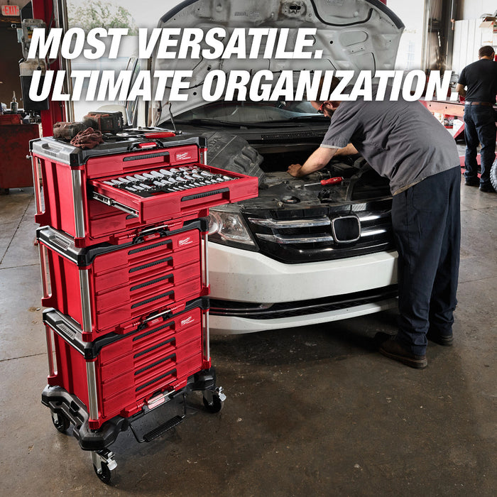 Milwaukee 48-22-9493 Hand Tool Set w/ PACKOUT 4 Drawer Tool Storage Box - 64PC