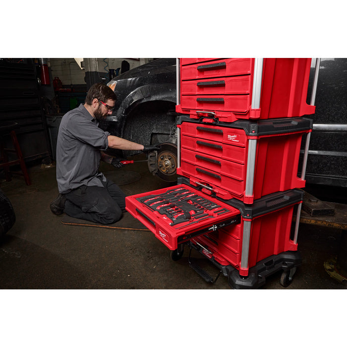 Milwaukee 48-22-9493 Hand Tool Set w/ PACKOUT 4 Drawer Tool Storage Box - 64PC