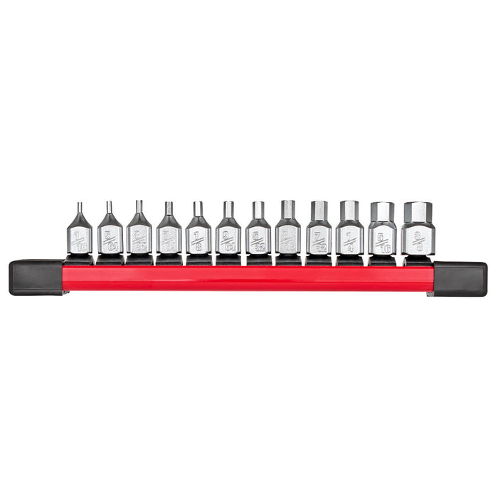 Milwaukee 48-22-9544 1/4" Drive Low-Profile Hex Bit Socket Set - SAE - 12 PC