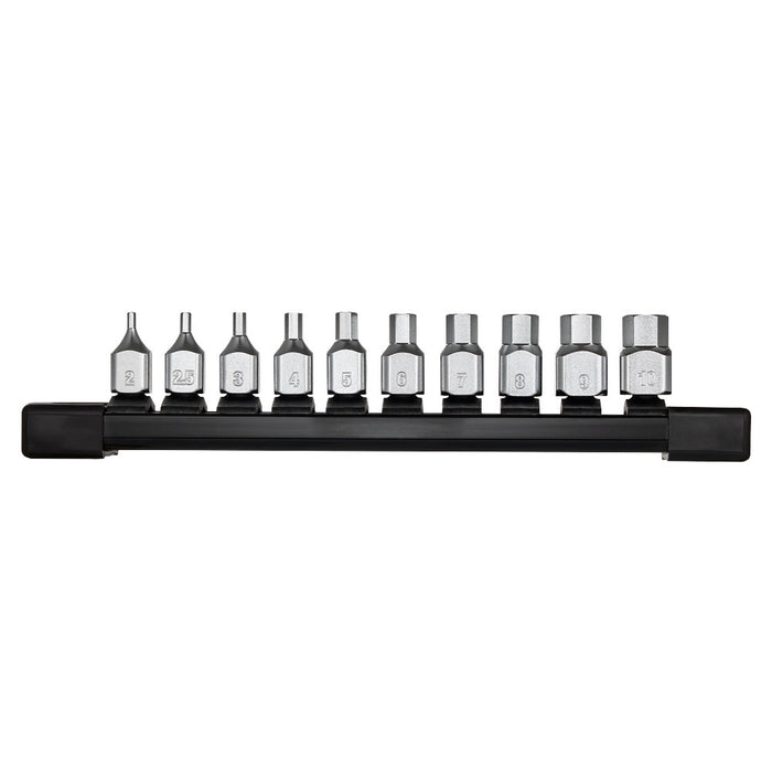 Milwaukee 48-22-9545 1/4" Drive Low-Profile Hex Bit Socket Set - Metric - 10 PC