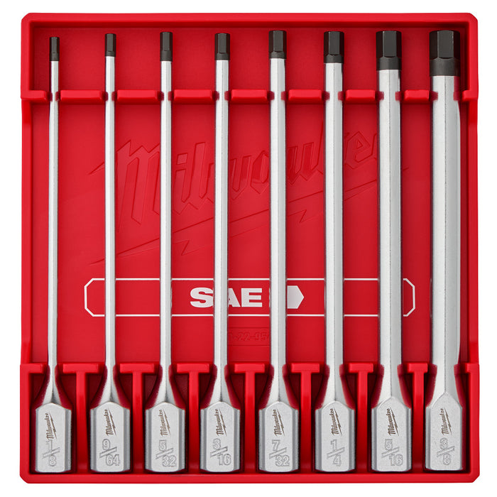 Milwaukee 48-22-9546 3/8" Drive Long Hex Bit Socket Set - SAE - 8 PC