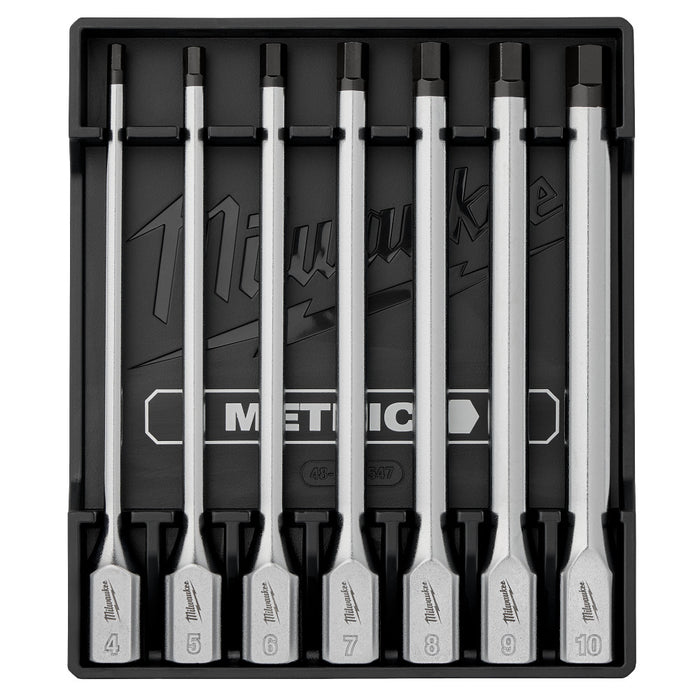 Milwaukee 48-22-9547 3/8" Drive Long Hex Bit Socket Set - Metric - 7 PC