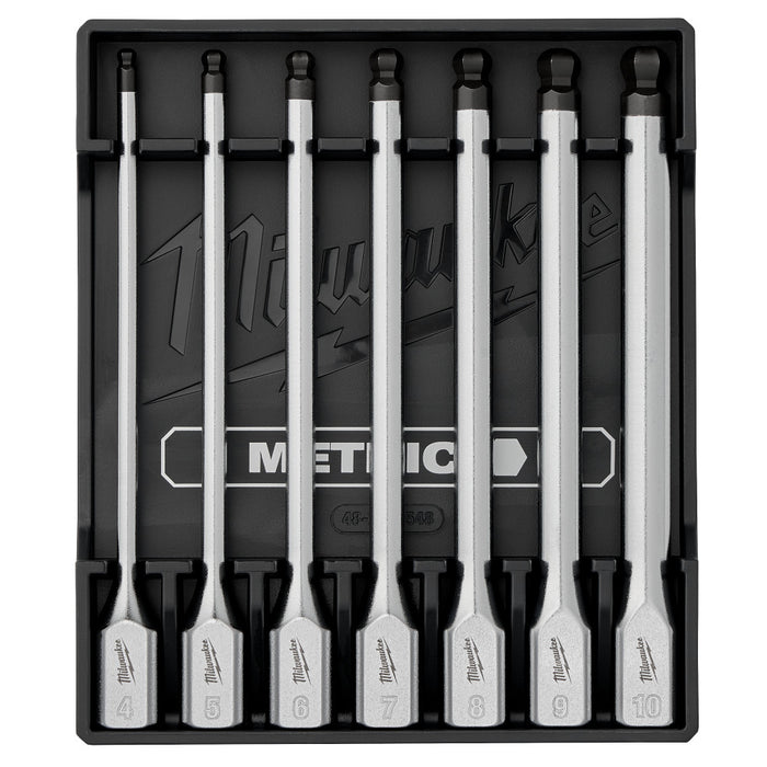 Milwaukee 48-22-9548 3/8" Drive Long Ball End Hex Bit Socket Set - Metric - 7 PC