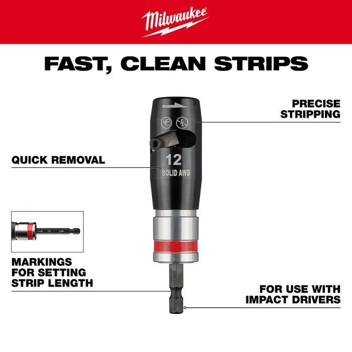 Milwaukee 48-32-6406 Solid Color-Coded 8/10/12/14 Wire Stripper Set  - 4 PC